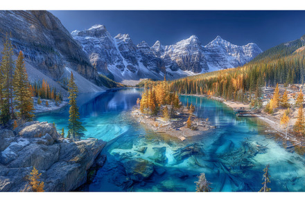 Scenic overview of Maligne lake, a Nature Photo by ZinetroN