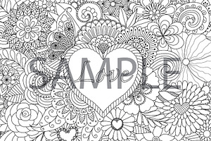 10 Love Coloring Book Design