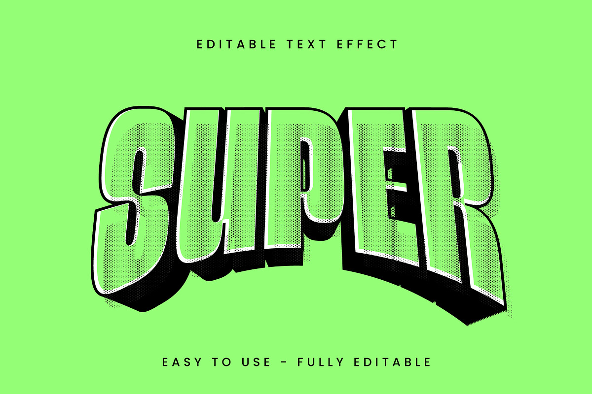 Comic Halftone 3D Text Effect preview 3