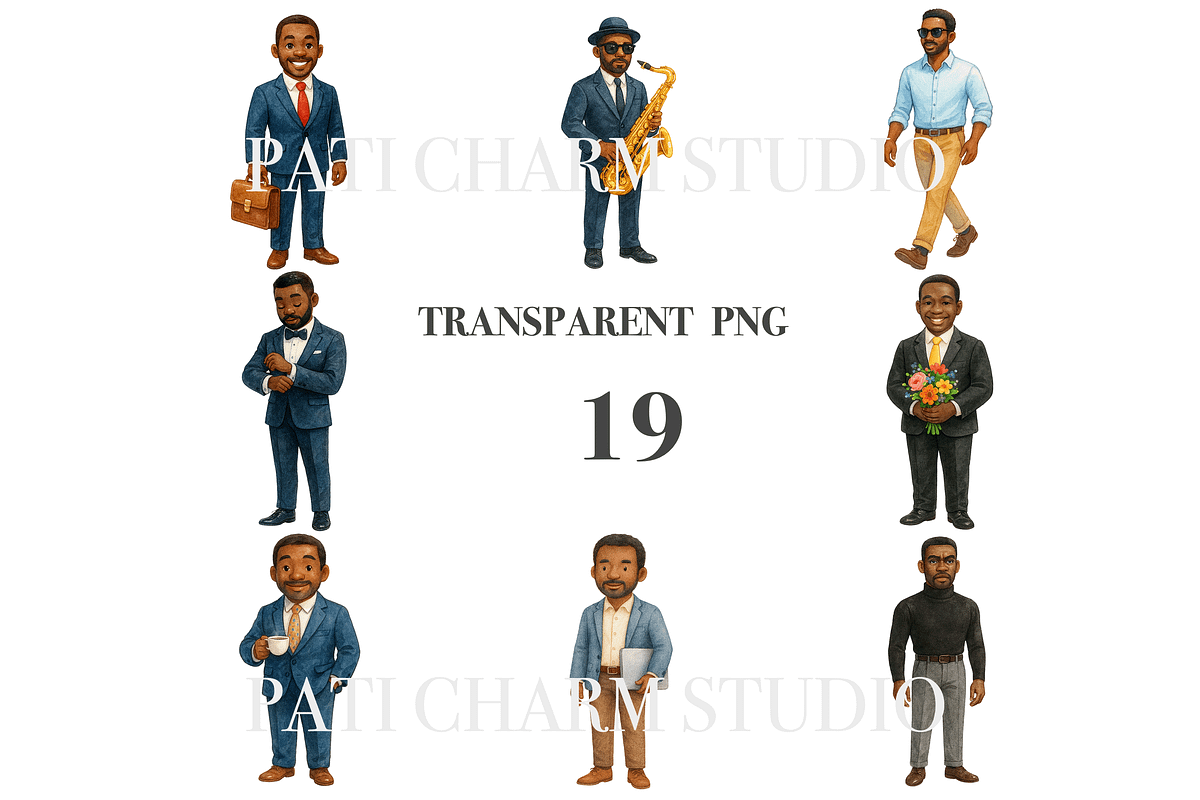 19 Black Classy Man Clipart, a Decorative Illustration by Pati Charm Studio (Photo 3 of 8)