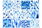 Blue Forest Watercolor, an Illustration by Mashimara (Thumbnail 3 of 5)