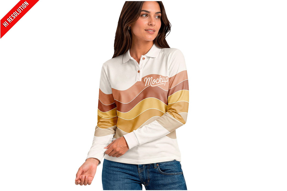 Womens Polo Sleeve Detail PSD, a Shirt Mockup by Bruno's Shop (Photo 1 of 3)