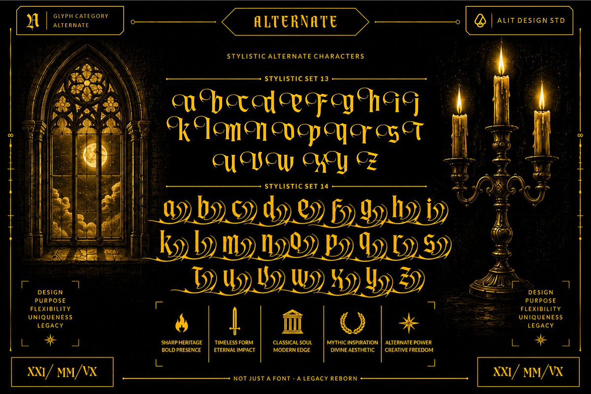 Vonire Bound Typeface, a Blackletter Font by alit design (Photo 15 of 20)