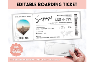 EDITABLE Boarding Pass Template