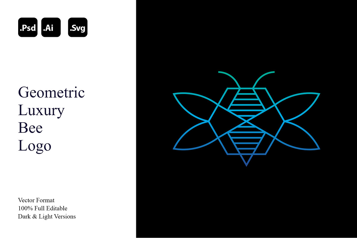 Geometric Luxury Bee Logo, a Branding & Logo Template by Luxury Logos (Photo 1 of 4)