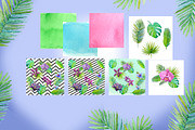 Watercolor pink tropical flowers., an Illustration by yulia.sukhanova (Thumbnail 4 of 4)