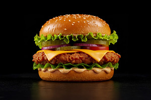Crispy chicken burger, a Food & Drink Photo by professorinc