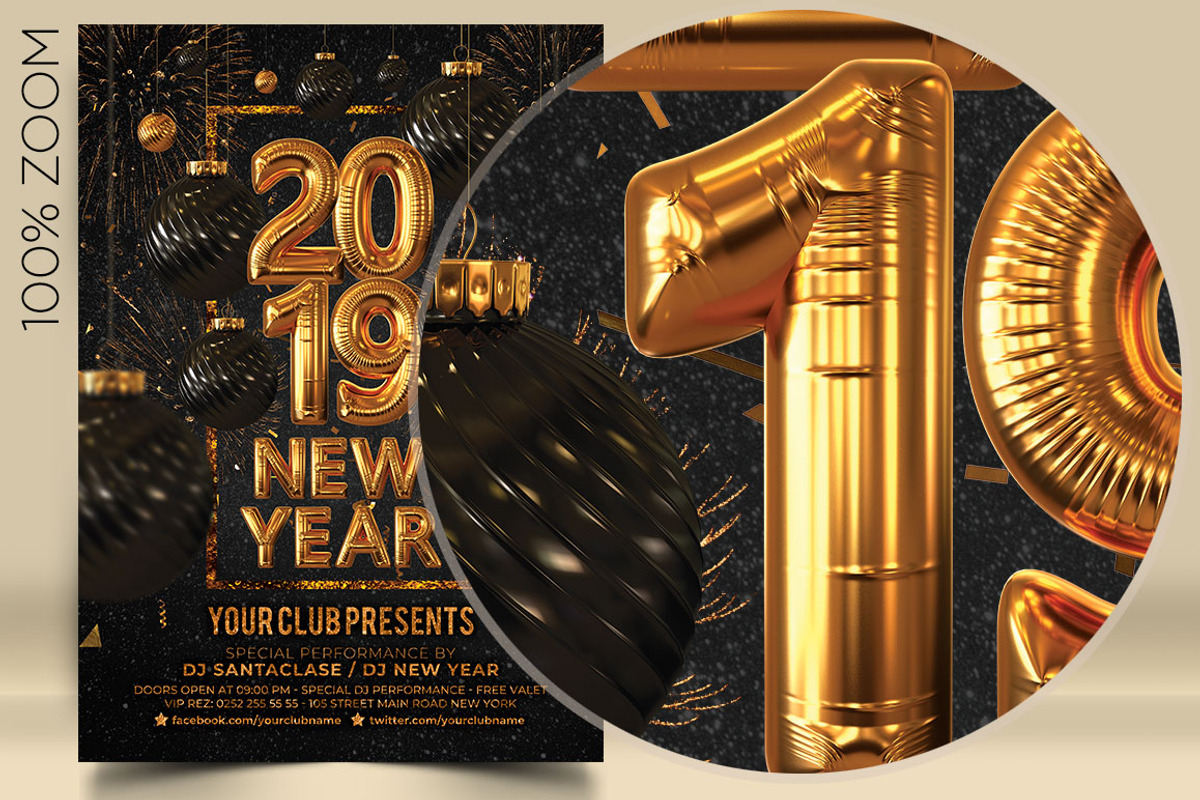 2019 Happy New Year, a Flyer Template by darkmonarch (Photo 2 of 3)