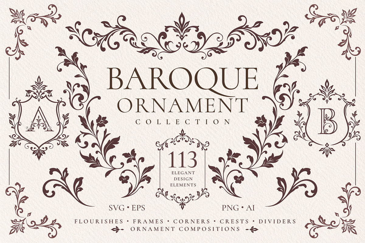 Baroque Ornament Collection, a Decorative Illustration by Papatongartist (Photo 1 of 14)