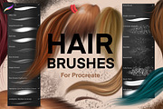 Procreate Hair Brushes, a Brush Add-On by Mels Brushes (Thumbnail 1 of 4)