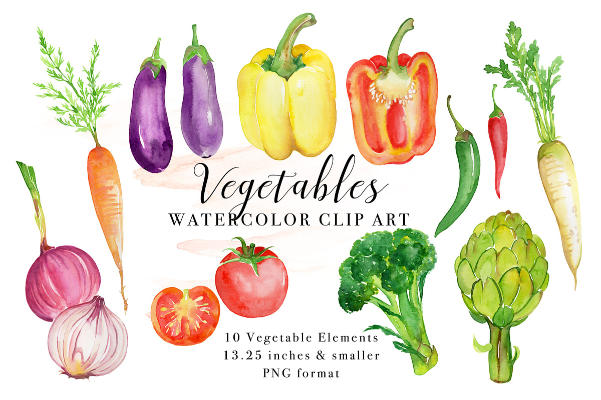 Vegetables Watercolor Clip Art, an Illustration by Art by Lin (Photo 1 of 3)