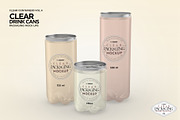 Clear Drink Cans Packaging Mockup, a Cups & Container Mockup by INCDesign (Thumbnail 4 of 7)