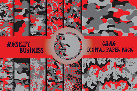 Red and grey camouflage patterns