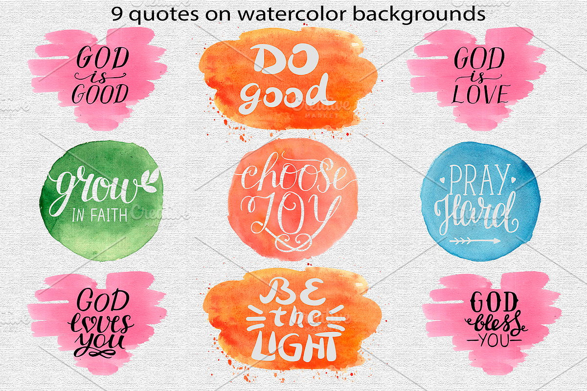 BUNDLE 74 BIBLE QUOTES, an Illustration by Ola-la-la (Photo 3 of 15)