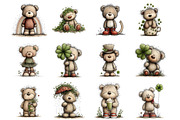 St. Patrick's Teddy Bear Clipart, an Illustration by DreamArtGraphic (Thumbnail 4 of 4)
