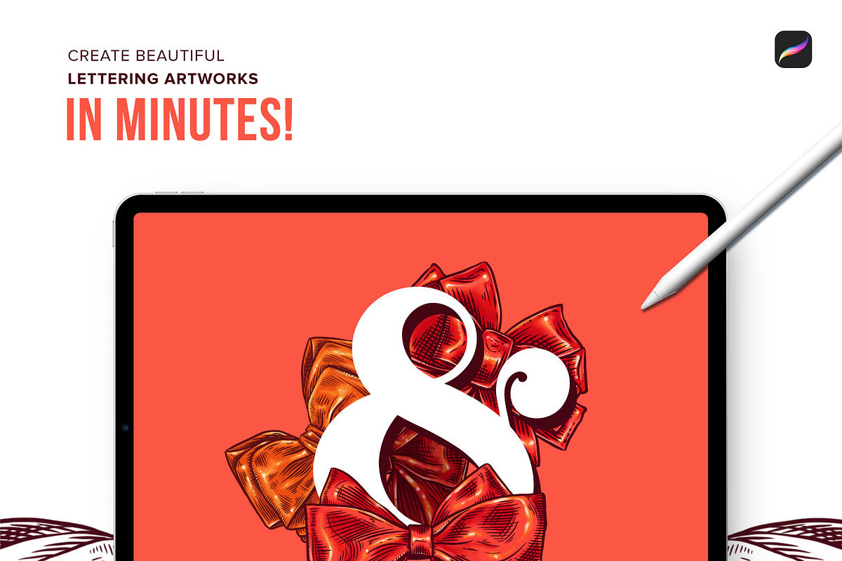 5 Ribbon Procreate Stamp Brushes, a Brush Add-On by Riveros Illustration (Photo 8 of 12)