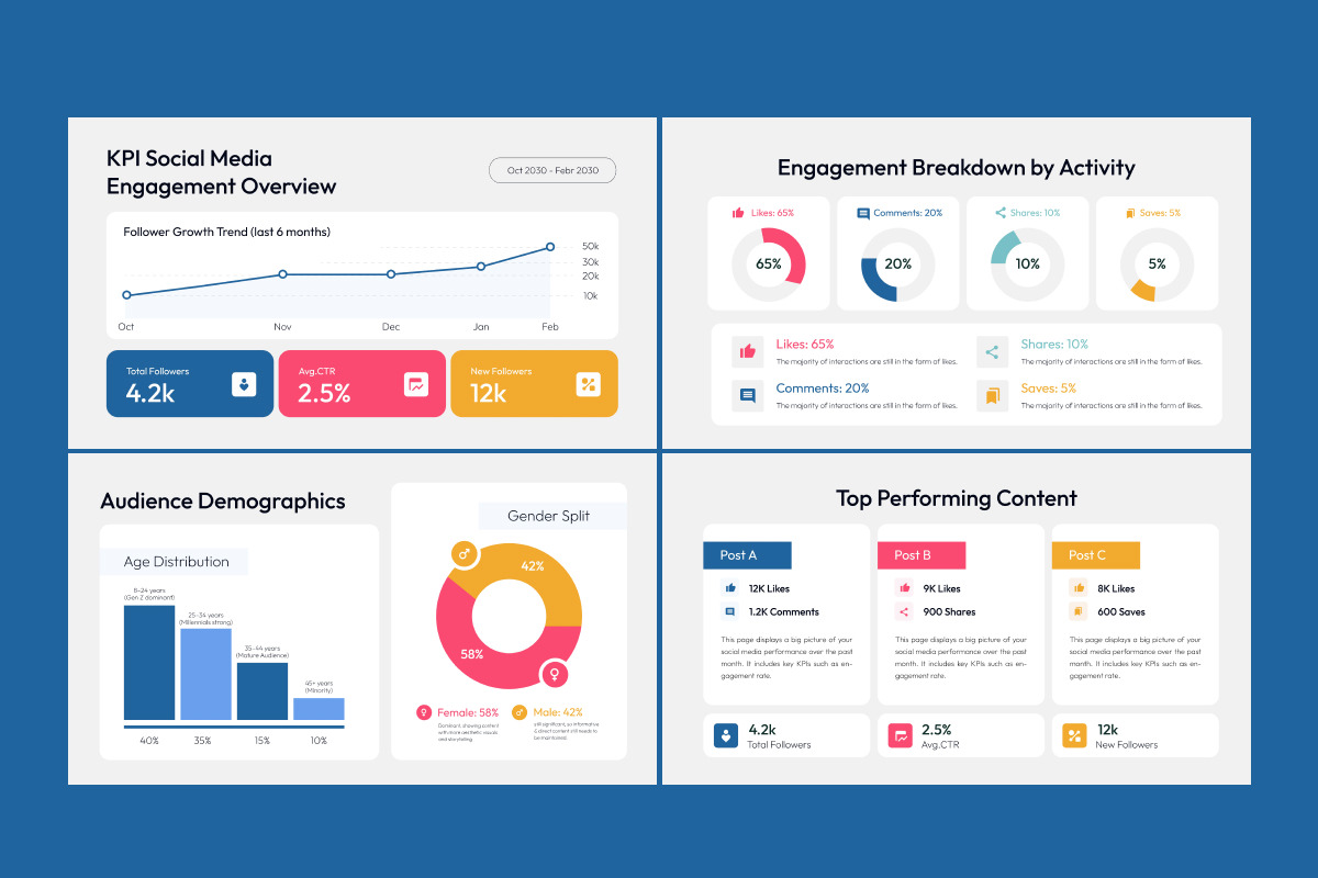 Engagement Dashboard Infographic, a Work Illustration by twinstd (Photo 3 of 5)