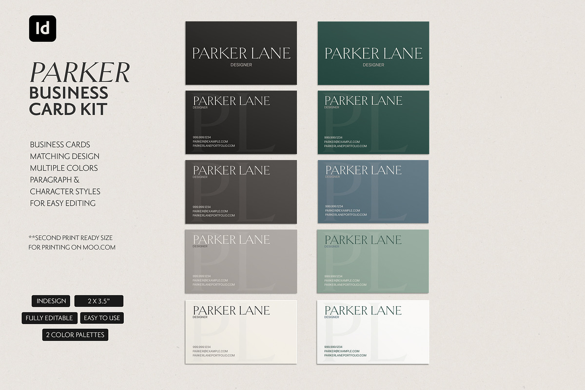 Parker Business Card Template, a Business Card Template by Franklin Lane (Photo 1 of 7)