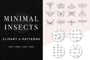 Clipart & Patterns: Minimal Insects