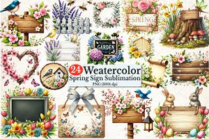 Spring Sign Board Sublimation Clipar, a Seasonal Illustration by Rose Art