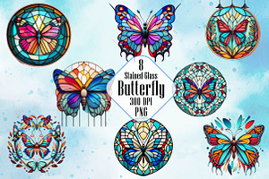 Stained Glass Butterfly Sublimation