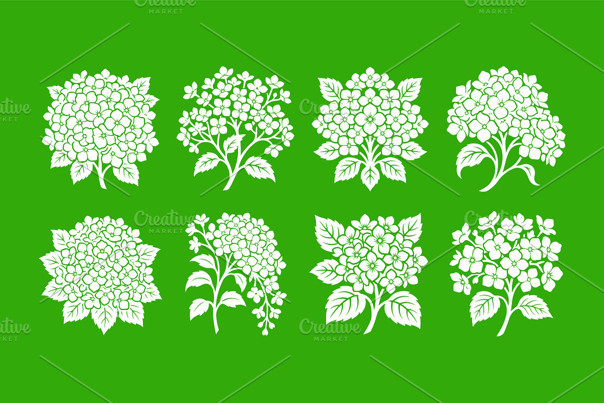 Hydrangea Flower Silhouette Pack, an Object Graphic by Artonix (Photo 2 of 3)