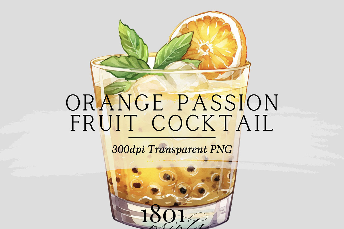 Orange Passion Fruit Cocktail, an Illustration by 1801Prints (Photo 1 of 3)