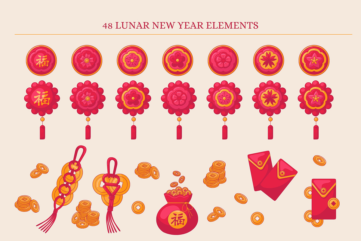 Lunar New Year Bundle, an Object Graphic by barsrsind (Photo 5 of 7)