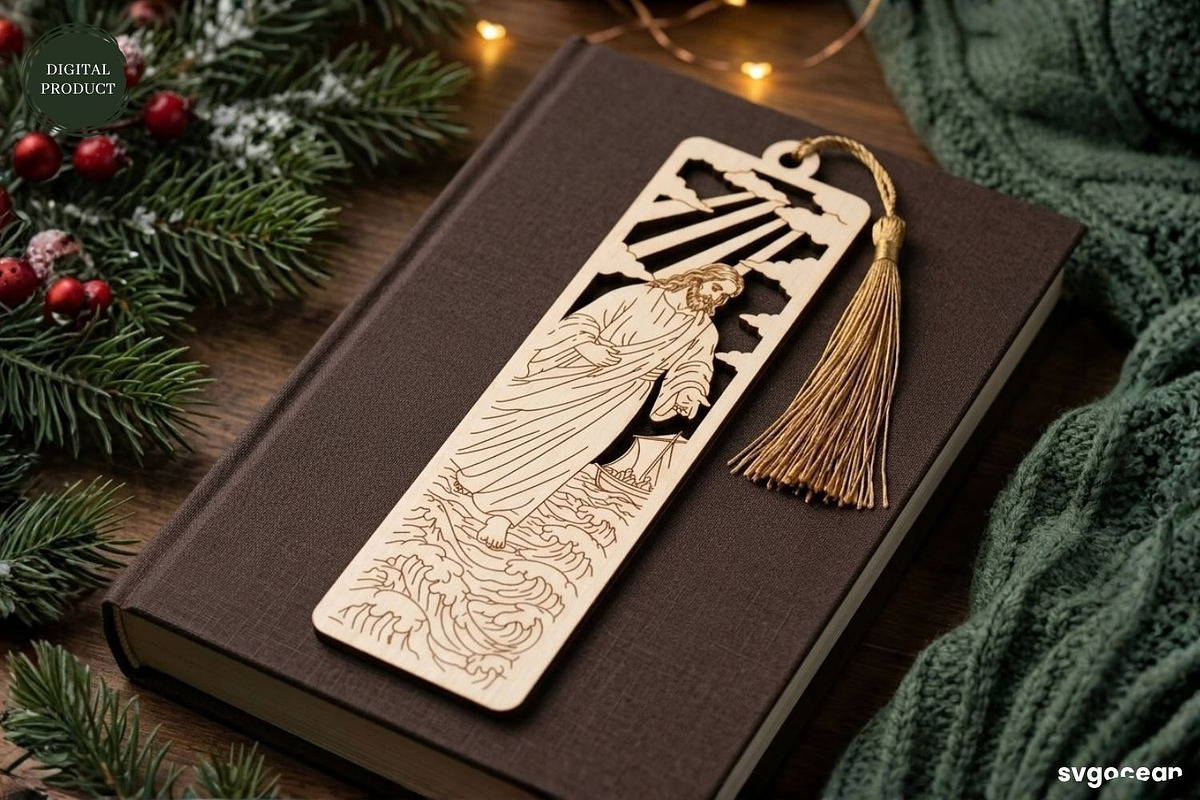 Wooden Jesus Bookmarks SVG Bundle, a Decorative Illustration by svgocean (Photo 8 of 13)