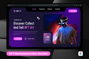 NFTTA - NFT Marketplace Hero Header, a Templates & Theme by SquidPixey