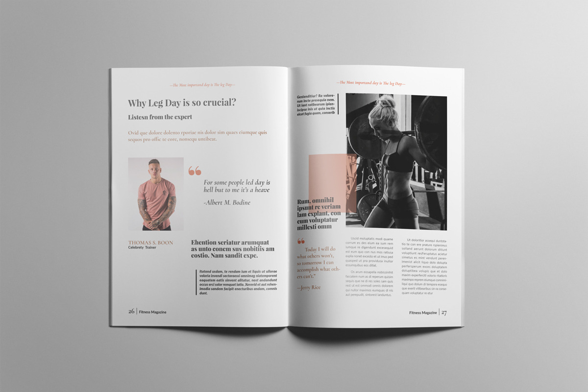 Fitness Magazine Layout Template