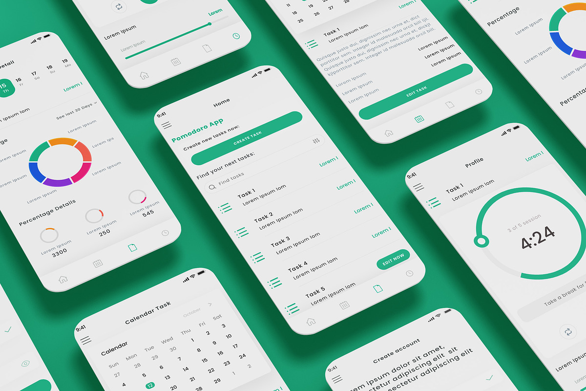Pomodoro Planner, Daily & Task App, an App Template by nagaredesignstudio (Photo 1 of 2)