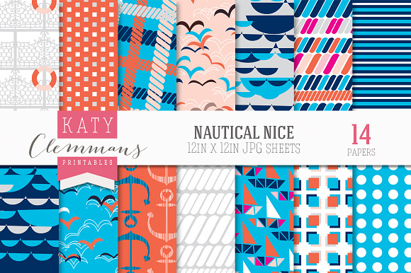 Nautical Nice patterned papers preview 6