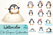 Cute Penguin Sublimation Clipart, an Illustration by CrexoraLab (Thumbnail 2 of 5)