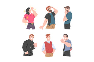 Man Character with Different Face, a Person Illustration by TopVectors
