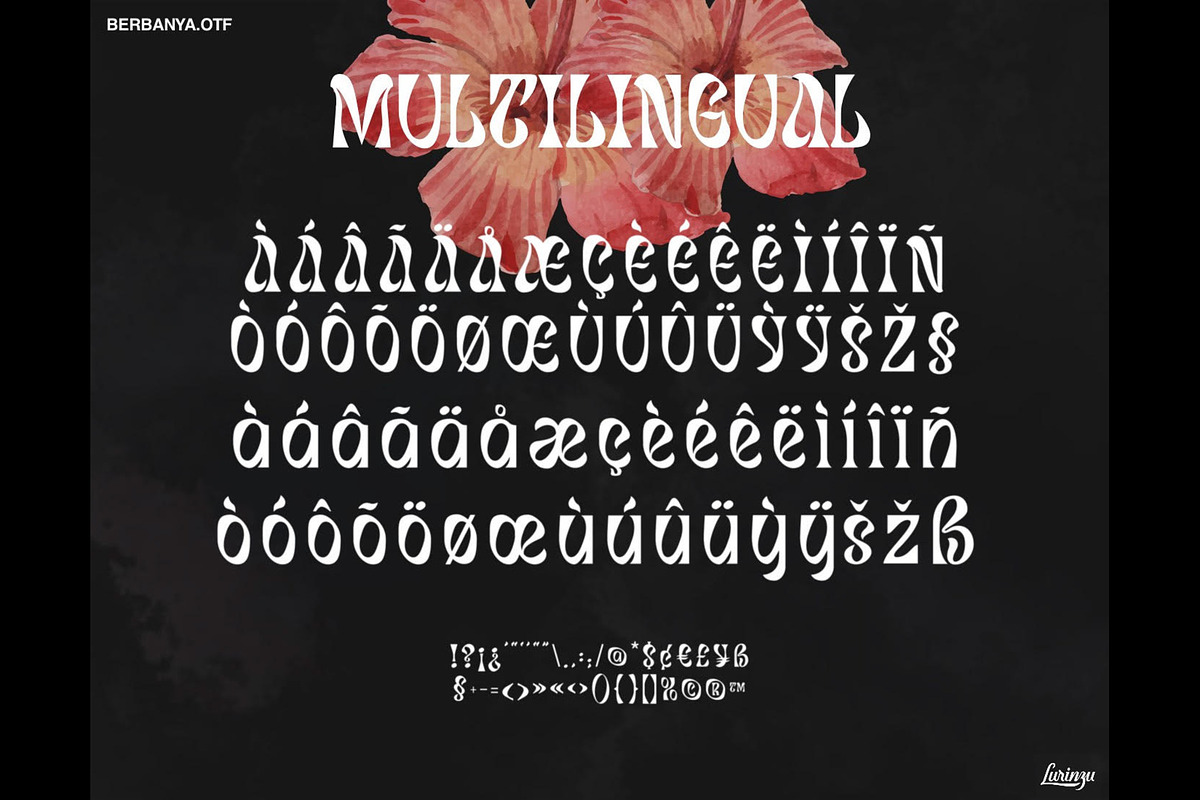 Berbanya - Funky Psychedelic Font, a Serif Font by Lurinzu Studios (Photo 5 of 11)