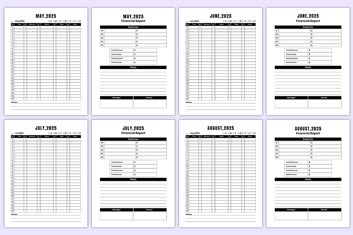 2025 Restaurant Reservation Book, a Stationery Template by Mustafiz (Photo 4 of 5)