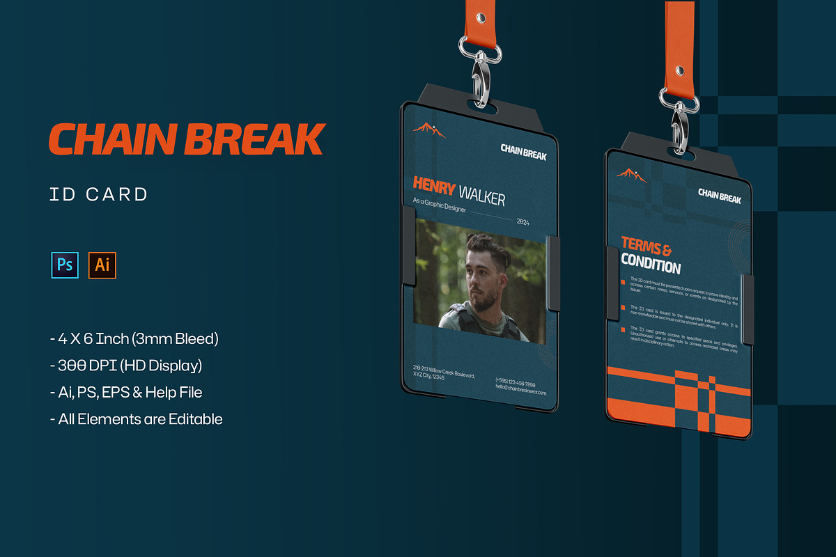 Chain Break - ID Card, a Print Template by StreaksideStd (Photo 1 of 3)