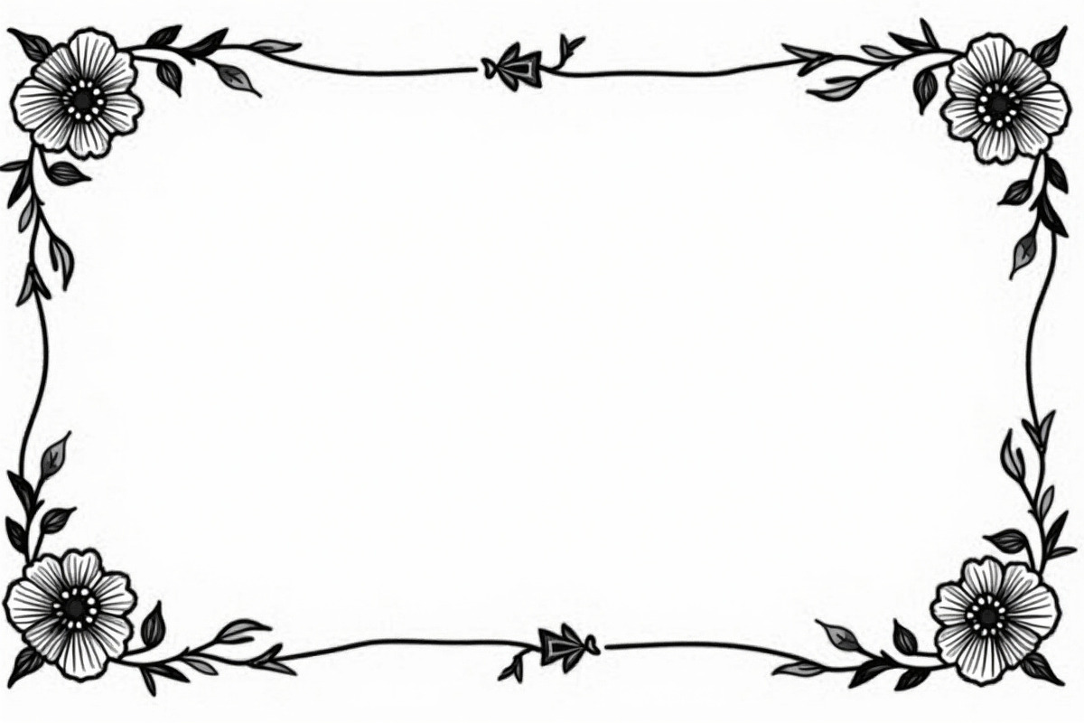 Flower Silhouette Frame Pack, an Illustration by Amazin_art (Photo 4 of 9)