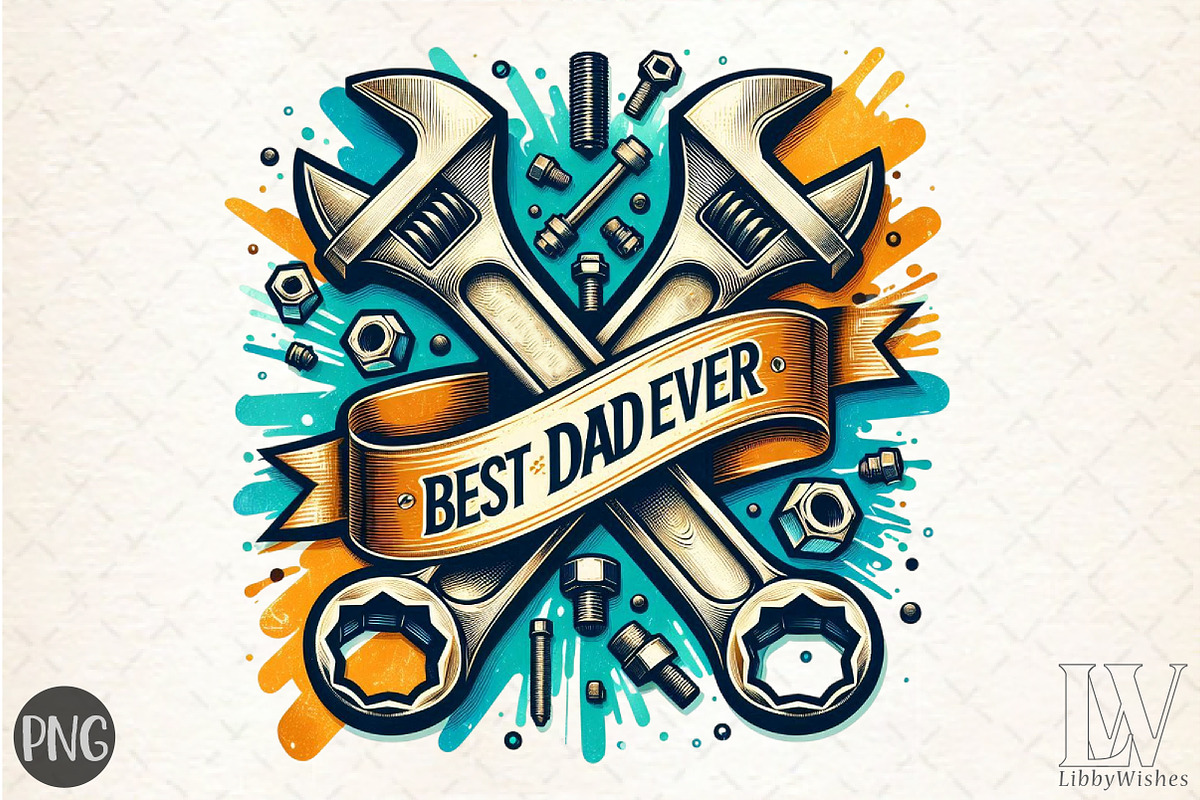 Best Dad Ever Father’s Day Quote PNG, an Illustration by Libby Wishes (Photo 1 of 6)