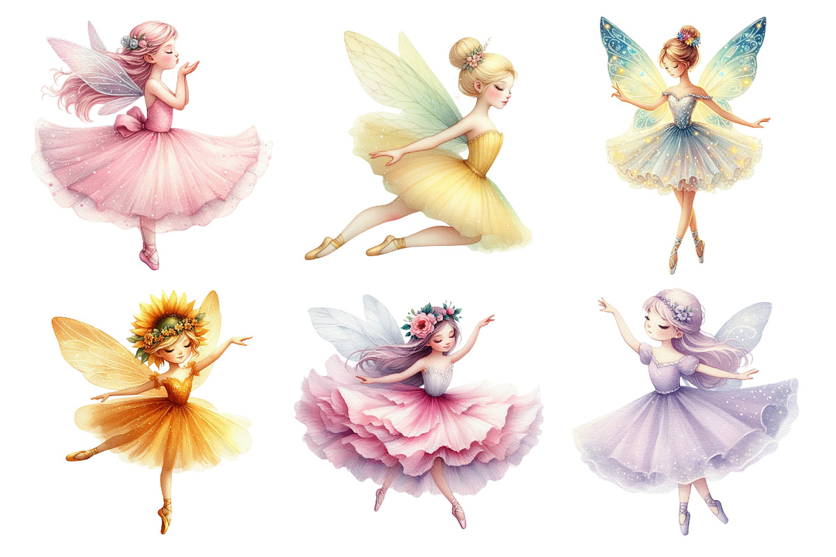 Dreamy Fairy Ballerinas Clipart, an Illustration by Daily.Designs (Photo 5 of 5)