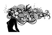 Fantasy Flowing Hair Mermaid Bundle, an Illustration by jahid234 (Thumbnail 21 of 31)