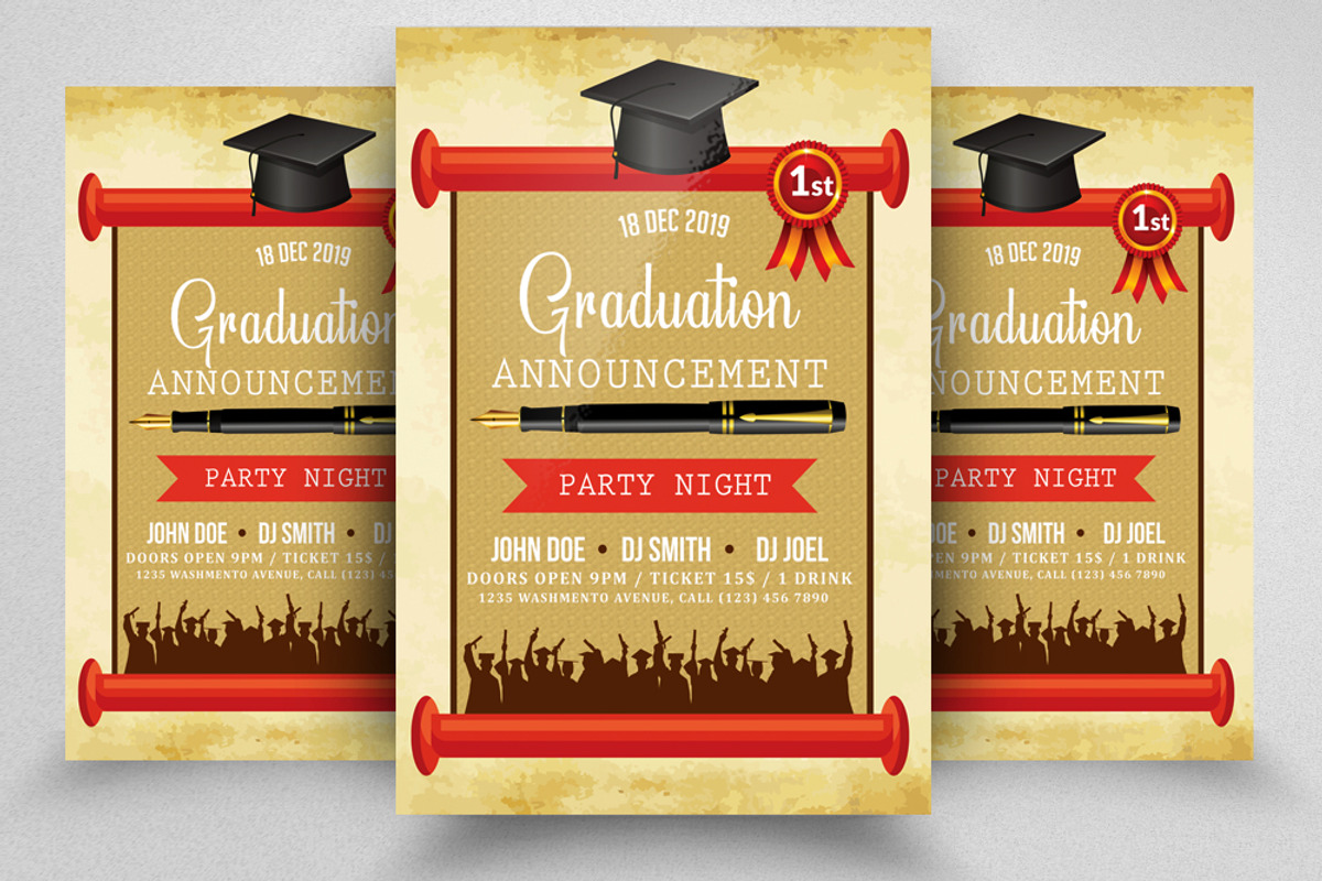Graduation Party Flyer Template, a Flyer Template by Business Flyers (Photo 1 of 2)