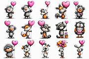 Whimsical Valentine Animal Balloons, an Illustration by Libby Wishes (Thumbnail 6 of 6)