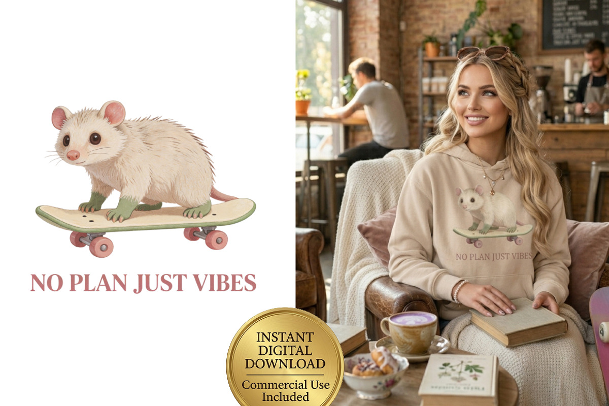 Funny Opossum T Shirt Designs, an Animal Illustration by InkyQueenArt (Photo 3 of 6)