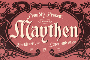 Maythen Blackletter, a Blackletter Font by Letterhend Studio