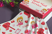 Cupid Mail Service Watercolor, a Seasonal Illustration by CreativeValuation (Thumbnail 7 of 12)
