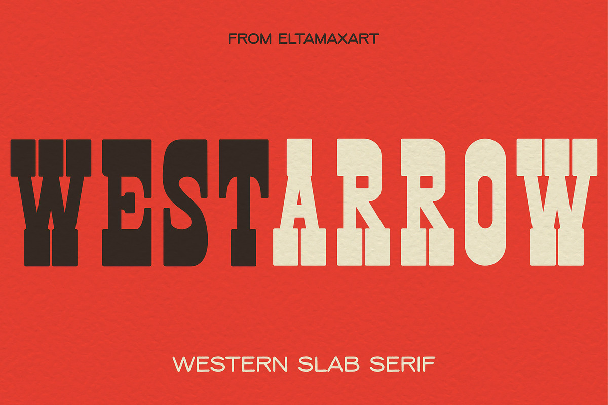 West Arrow - Western Font, a Slab Serif Font by EltaMaxArt (Photo 1 of 13)