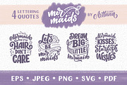 Mermaids Lettering Quotes, a Decorative Illustration by Artlana (Thumbnail 1 of 3)