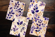 Elegant Purple Leaves Digital Paper, a Background Graphic by V Design Creator (Thumbnail 9 of 12)